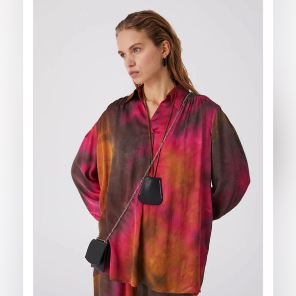 Sfizio Blouse SATINS Shade Red Remember Autumn Blouse - Picture 2 of 9